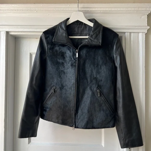Vintage Guess Ponyhair Leather Jacket - Picture 1 of 9
